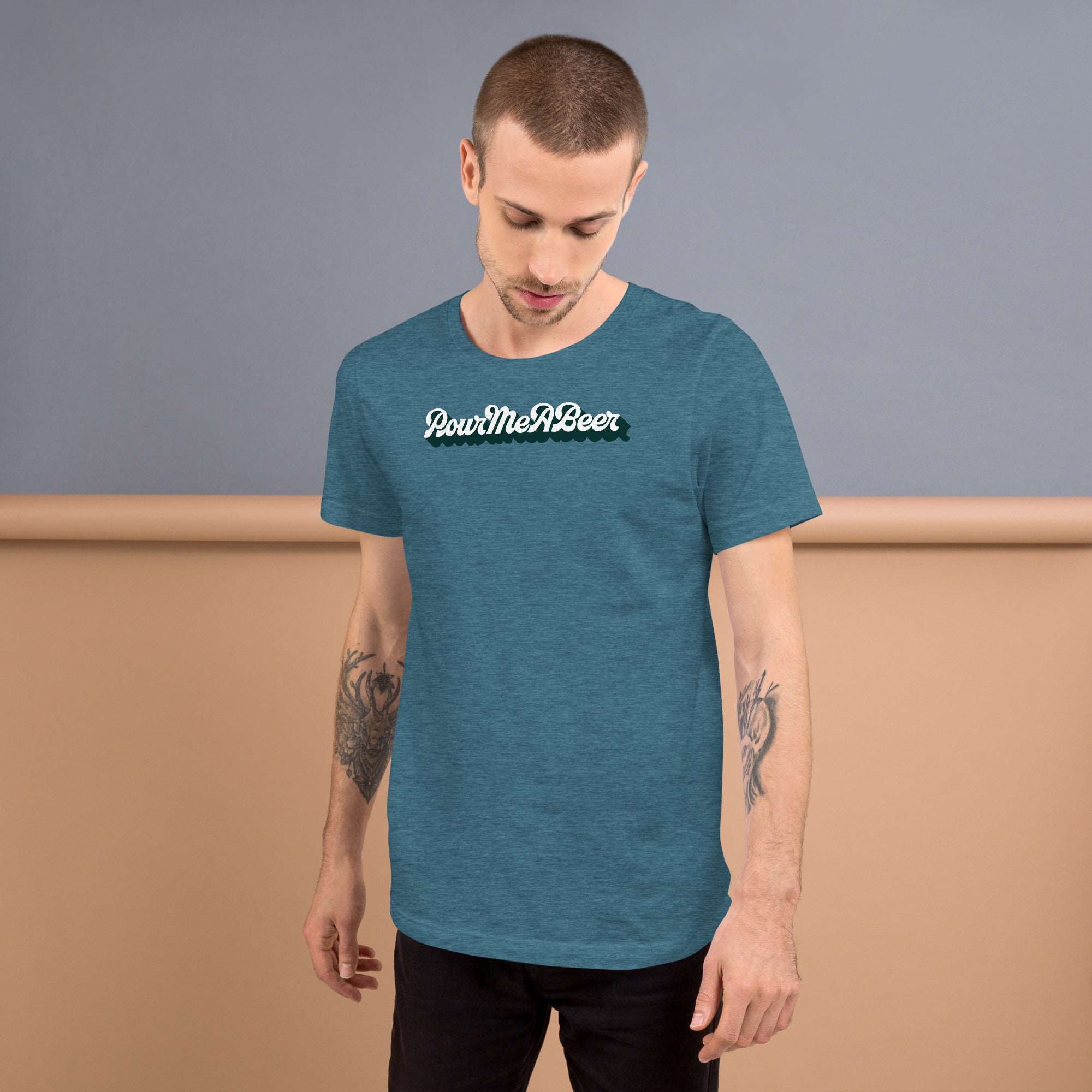 PourMeABeer Logo Shadow Men’s Staple T-Shirt