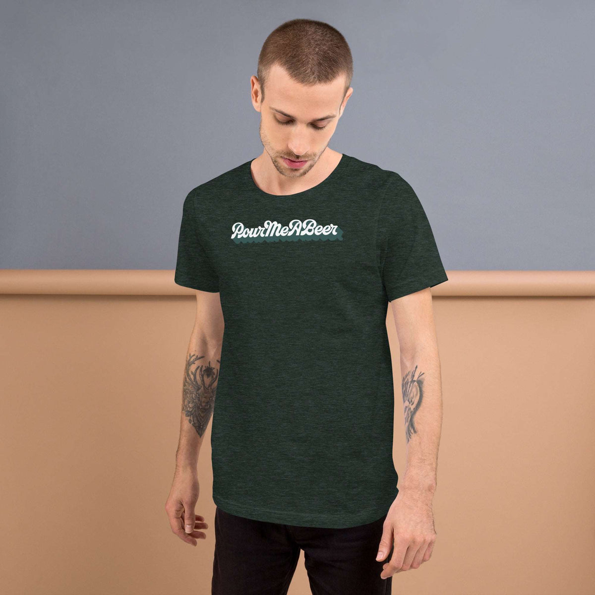 PourMeABeer Logo Shadow Men’s Staple T-Shirt