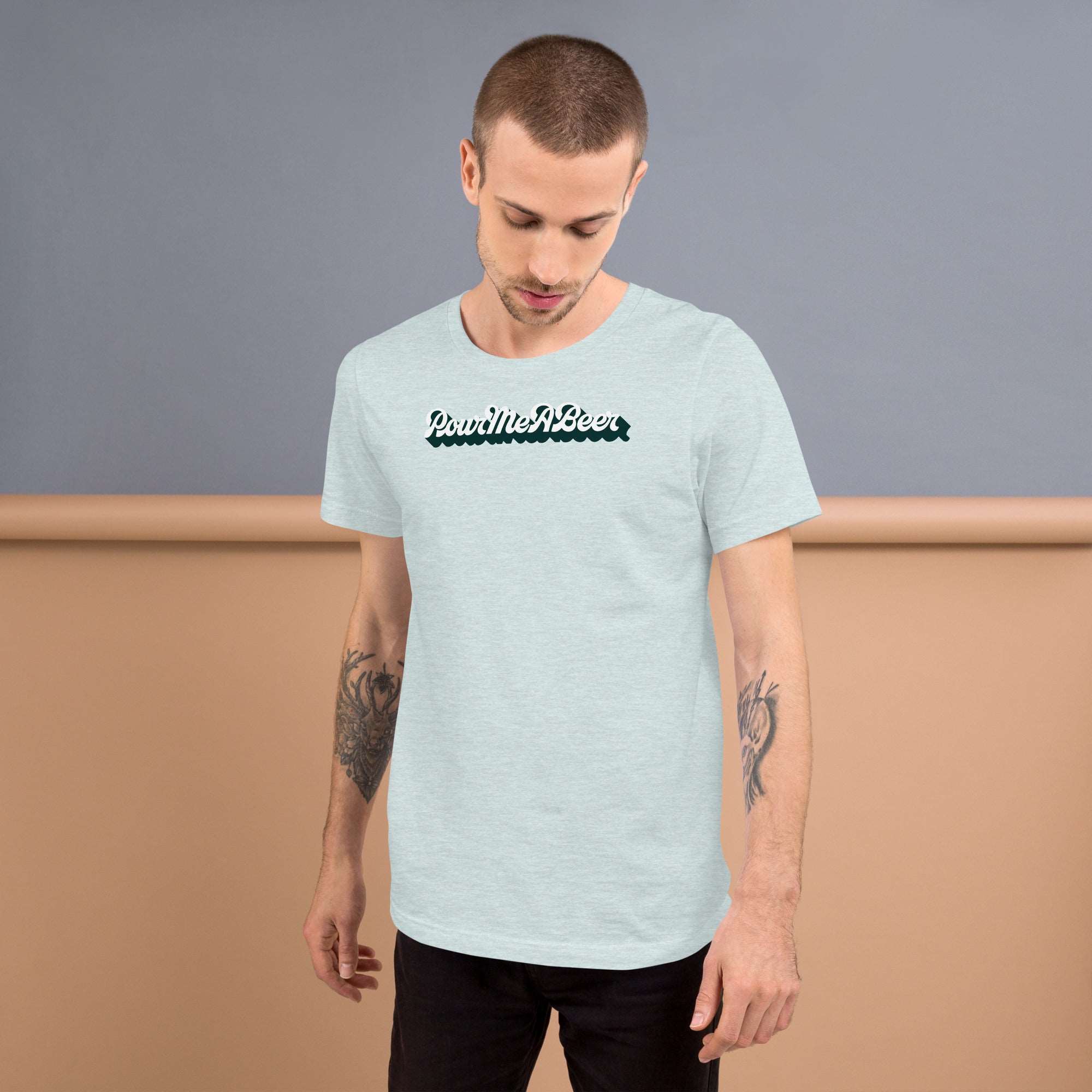 PourMeABeer Logo Shadow Men’s Staple T-Shirt