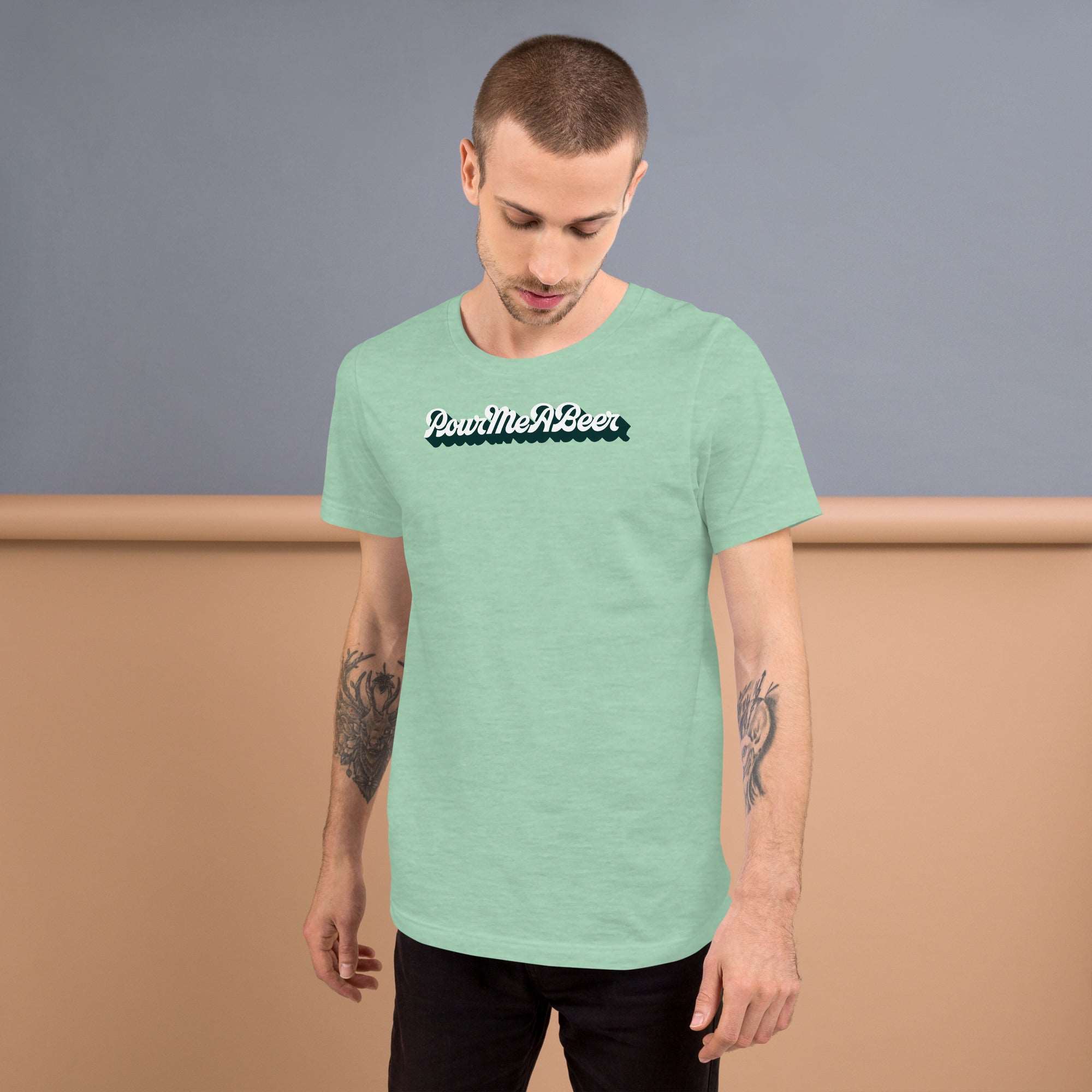 PourMeABeer Logo Shadow Men’s Staple T-Shirt