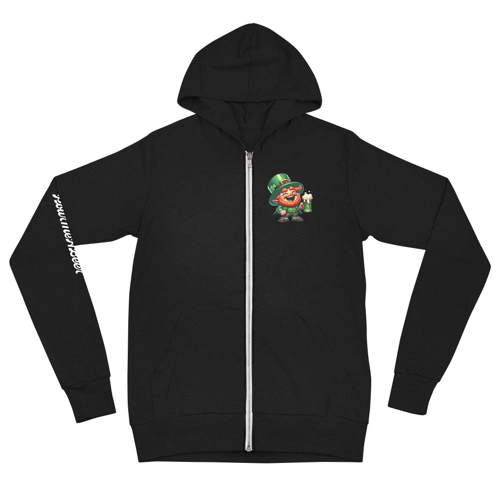 PourMeABeer Men's Leprechaun Zipper Hoodie