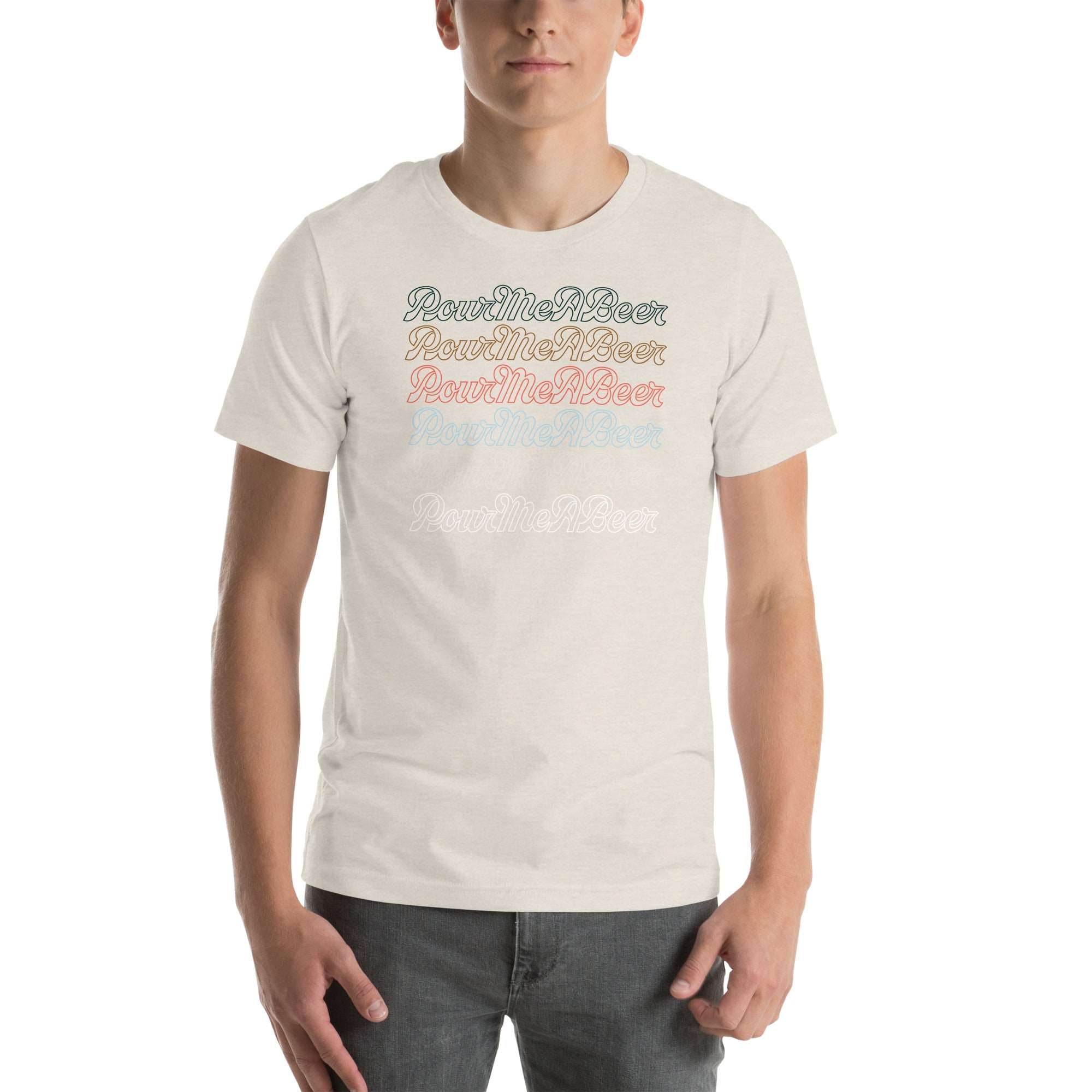 PourMeABeer Multi-Color 6-Stack Logo Men’s Staple T-Shirt