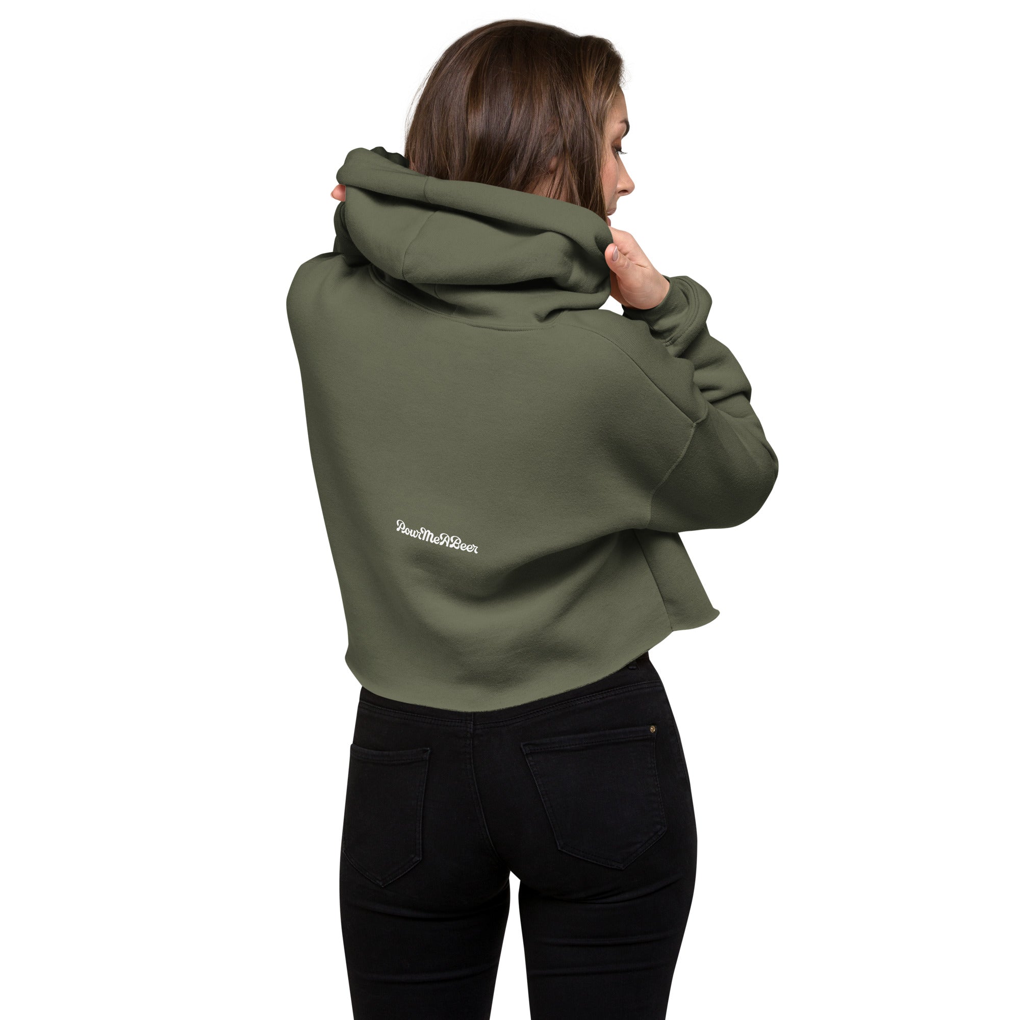 PourMeABeer with Badge Women’s Cropped Hoodie