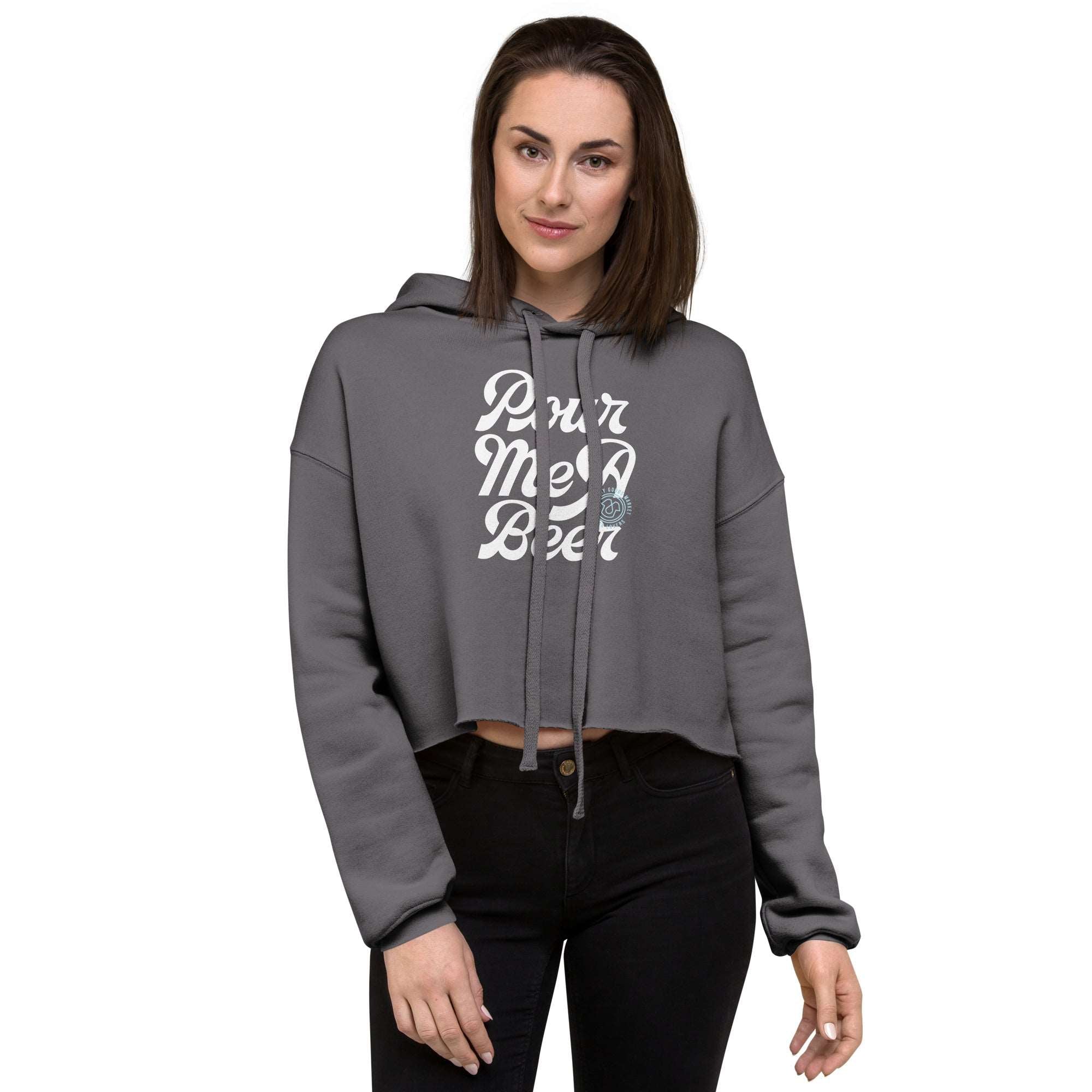 PourMeABeer with Badge Women’s Cropped Hoodie