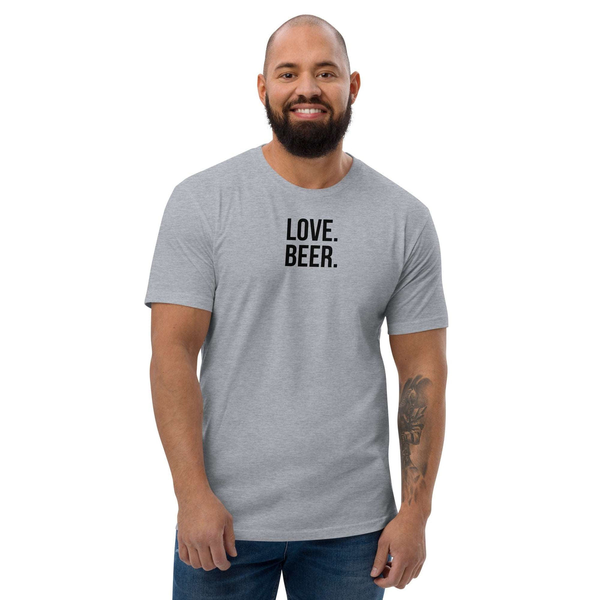 Thirsty Indeed "LOVE. BEER." Men's Fitted T-shirt