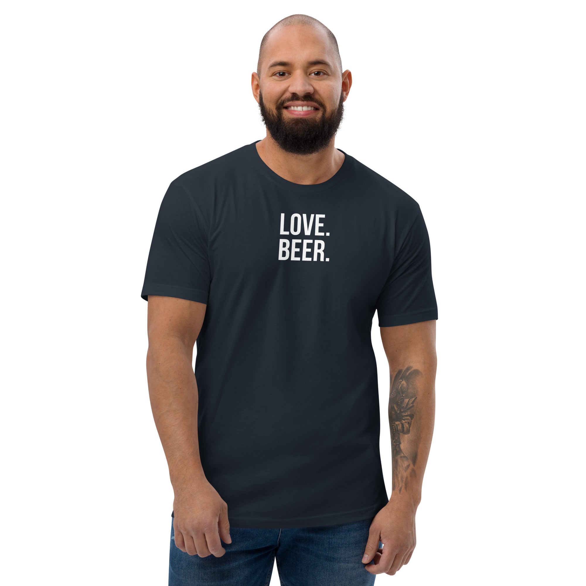 Thirsty Indeed "LOVE. BEER." Men's Fitted T-shirt