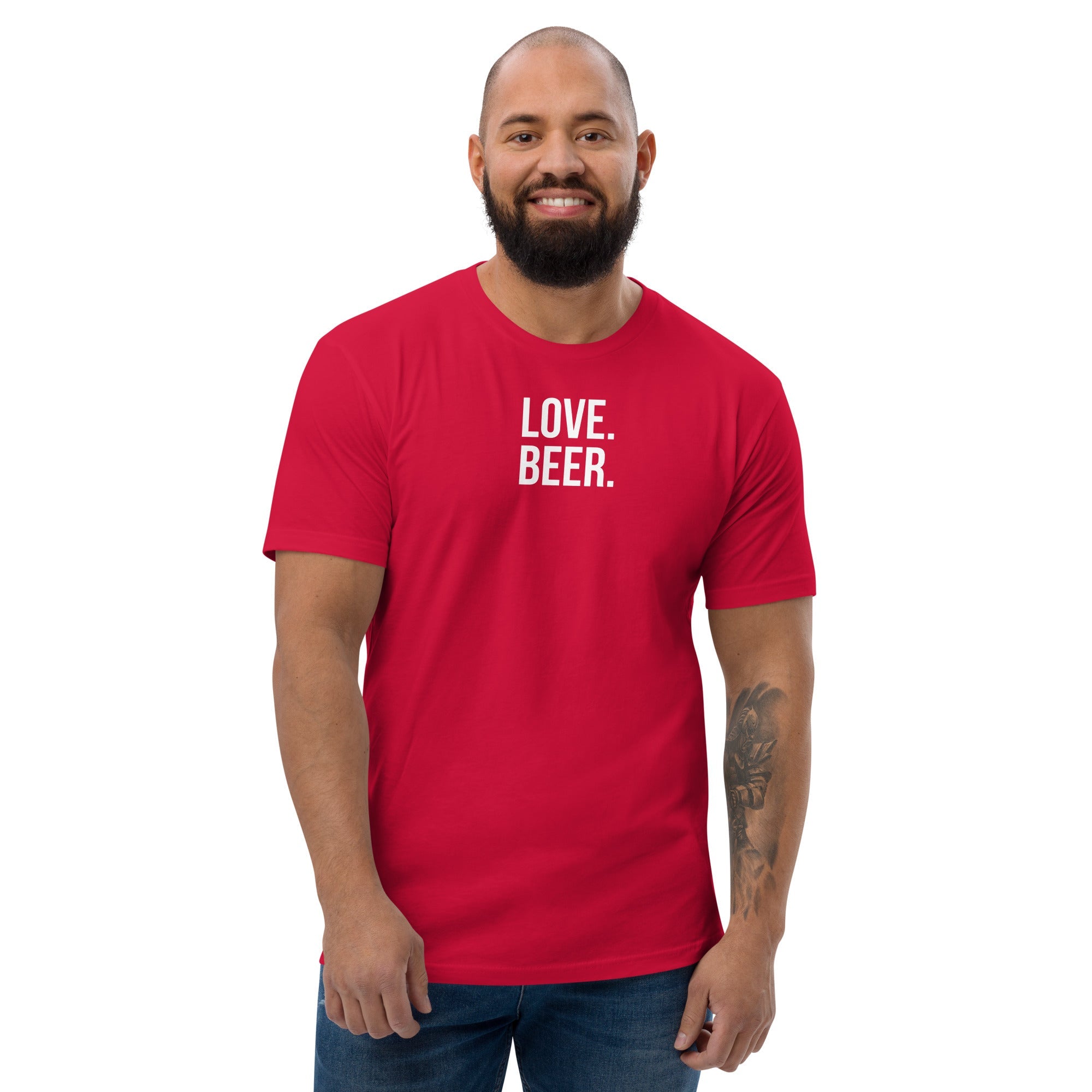 Thirsty Indeed "LOVE. BEER." Men's Fitted T-shirt