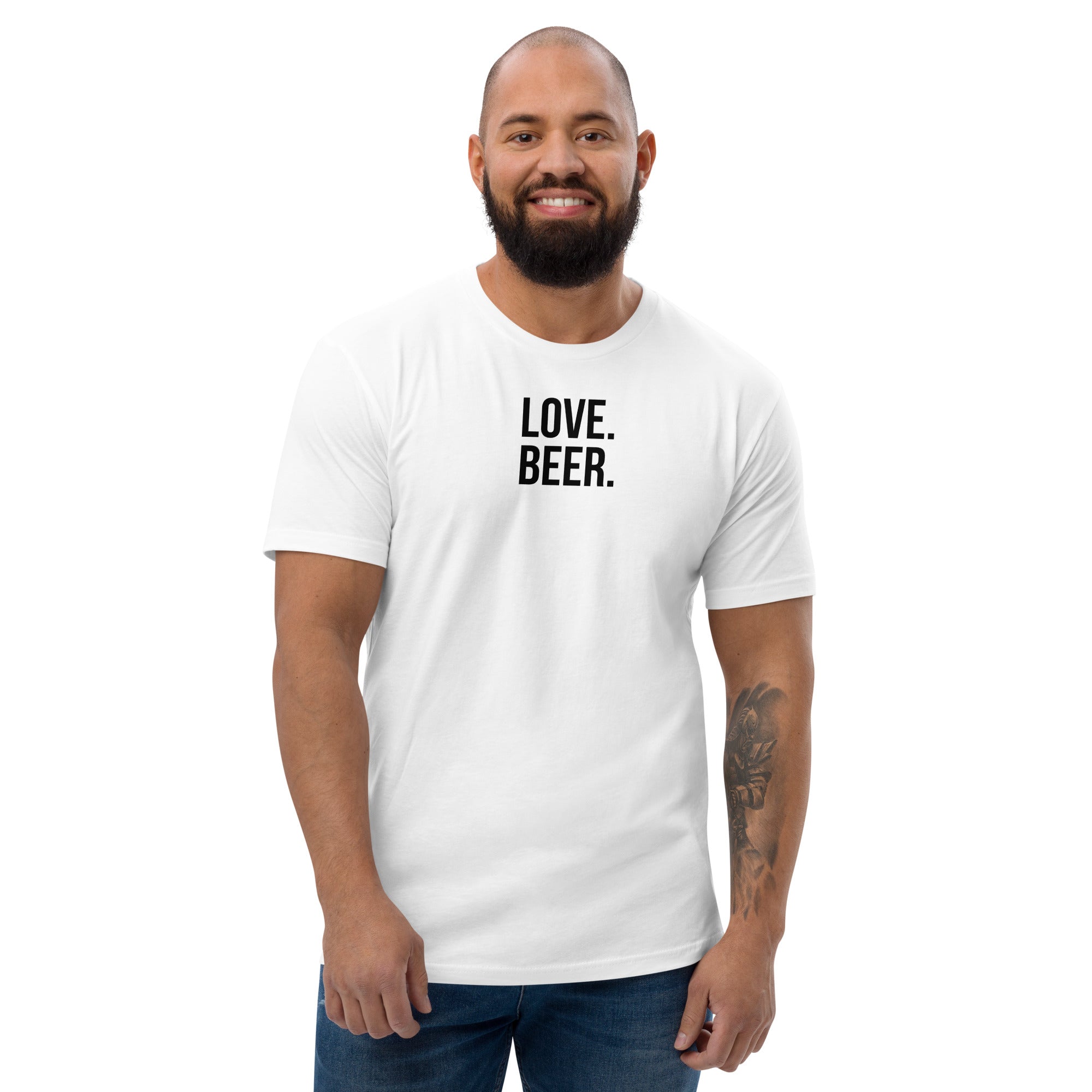 Thirsty Indeed "LOVE. BEER." Men's Fitted T-shirt