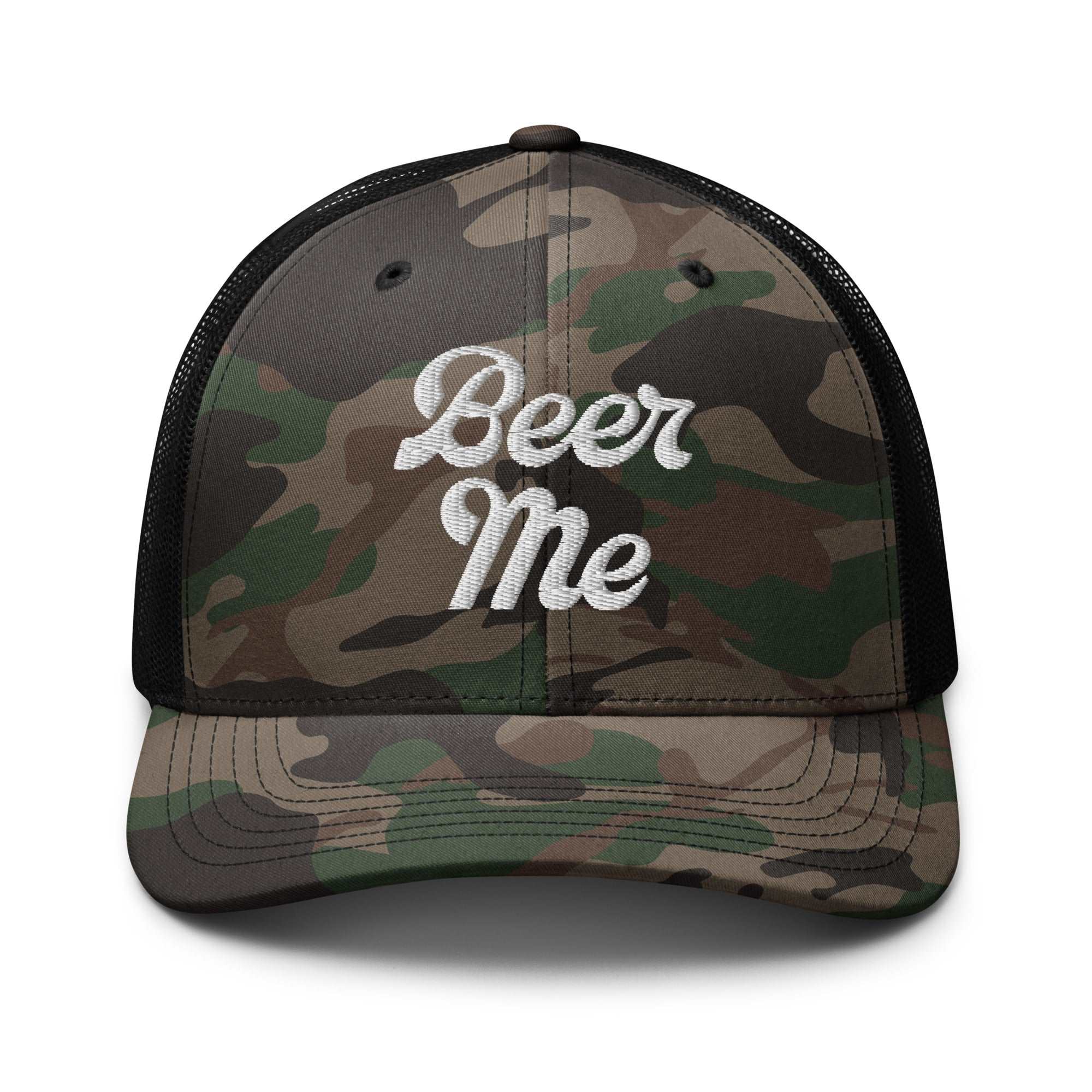 Thirsty, Indeed Men's “Beer Me” Camouflage Trucker Hat